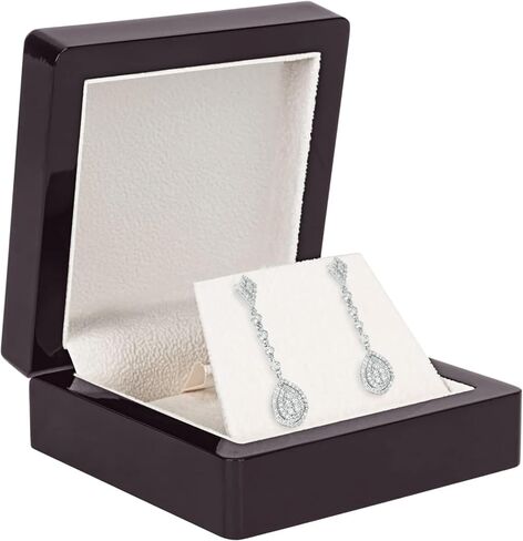 Luxury Piano Wood Pendant/Necklace Box for Jewelry - Ideal for Small Necklaces & Pendant - Rosewood Colored Pendant/Necklace Gift Box - Vanilla Colored Suede Interior Jewelry Box in Saudi Arabia