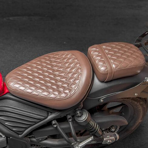 Motorcycle Rear Passenger Front Driver Pillion Seat Cover Cushion Pressure Relief Pad Compatible with H-onda Rebel CMX500 CMX300 CMX 500 300 2017-2024 18 19 20 21 22 23 (Front-Brown) in Saudi Arabia