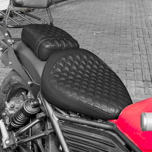 Motorcycle Rear Passenger Front Driver Pillion Seat Cover Cushion Pressure Relief Pad Compatible with H-onda Rebel CMX500 CMX300 CMX 500 300 2017-2024 18 19 20 21 22 23 (Front-Brown) in Saudi Arabia