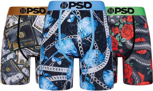PSD Men's Lux Serpent 3-Pack Boxer Briefs, Multi, L in Kuwait