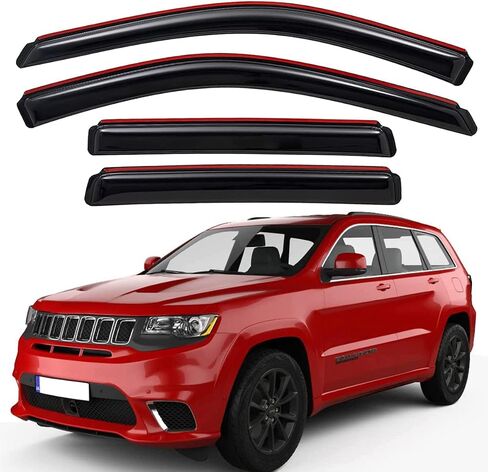 Lightronic WV194252 in-Channel Side Window Visor Deflector Rain Guard, Dark Smoke, 4-Pieces Set, Fits 2011-2021 Jeep Grand Cherokee in Saudi Arabia