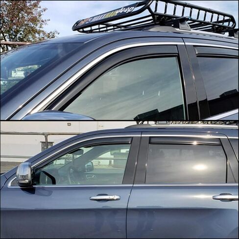 Lightronic WV194252 in-Channel Side Window Visor Deflector Rain Guard, Dark Smoke, 4-Pieces Set, Fits 2011-2021 Jeep Grand Cherokee in Saudi Arabia