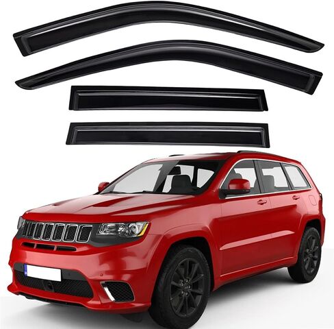 Lightronic WV194252 in-Channel Side Window Visor Deflector Rain Guard, Dark Smoke, 4-Pieces Set, Fits 2011-2021 Jeep Grand Cherokee in Saudi Arabia