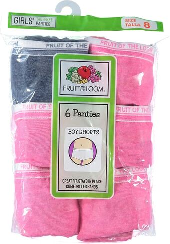 ملابس داخلية قصيرة للفتيات من Fruit of the Loom (ألوان متنوعة - 6 قطع، 14) in Saudi Arabia