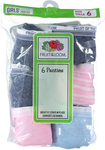 ملابس داخلية قصيرة للفتيات من Fruit of the Loom (ألوان متنوعة - 6 قطع، 14) in Saudi Arabia