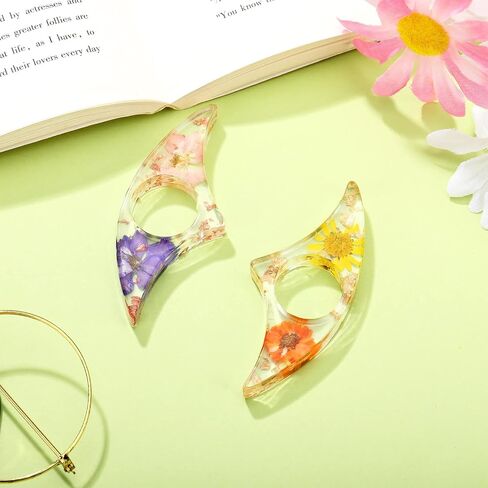 2 Pieces Dried Flower Resin Book Page Holder Transparent Thumb Ring Page Holder Handmade Personalized Flower Resin Bookmark Reading Accessories Gift for Teachers Book Lovers Literary (Adorable Style) in Saudi Arabia