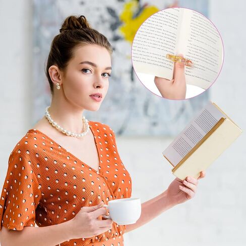 2 Pieces Dried Flower Resin Book Page Holder Transparent Thumb Ring Page Holder Handmade Personalized Flower Resin Bookmark Reading Accessories Gift for Teachers Book Lovers Literary (Adorable Style) in Saudi Arabia