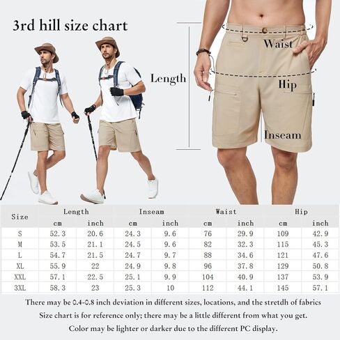 Men's Hiking Cargo Shorts Elastic Waist Stretch Quick Dry Casual Shorts with 6 Pockets for Fishing Camping Golf in Saudi Arabia