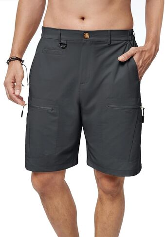 Men's Hiking Cargo Shorts Elastic Waist Stretch Quick Dry Casual Shorts with 6 Pockets for Fishing Camping Golf in Saudi Arabia