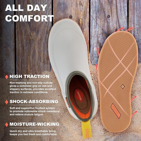 Men's Deck Boots Waterproof Ankle Rain Boots Saltwater Fishing Booties Non-slip Outdoor Rubber Boots in Saudi Arabia