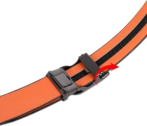 Men&Womens Leather Dress Belt Business Automatic Buckle Belt Color:Black Silver Gold in Saudi Arabia