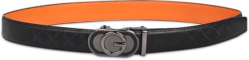 Men&Womens Leather Dress Belt Business Automatic Buckle Belt Color:Black Silver Gold in Saudi Arabia