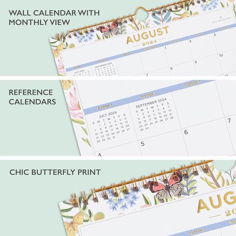 Blue Sky Day Designer for 2024-2025 Academic Year Monthly Wall Calendar, 11' x 8.75', Wirebound, Flutter (136694-A25) in Saudi Arabia