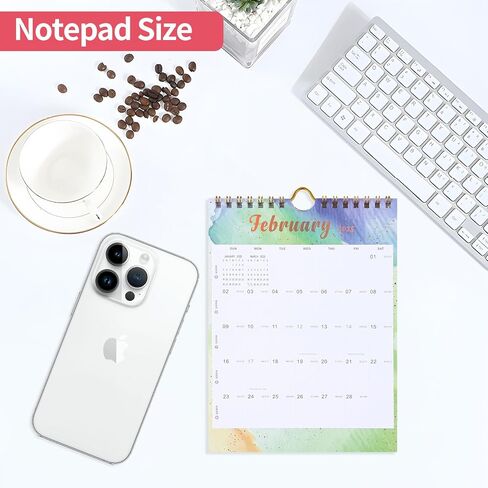 Mini Wall Calendar 2024-2025 (8.5x5.5"), Use July 2024 to Dec 2025, Mini Notepad Calendar, Little Wall Calendar for Desk, Fridge, or Bulletin Board, Includes Stickers (Colorful) in Saudi Arabia