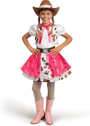 أزياء Spooktacular Creations اللطيفة لراعية البقر، ملابس راعية البقر الوردية للفتيات لحفلات الهالوين ولعب الأدوار in Kuwait