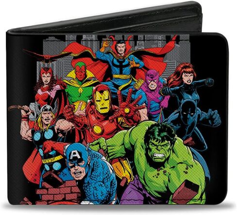 Buckle-Down Marvel Comics Wallet, Bifold, Avengers Classic Superhero Group Pose, Vegan Leather in Saudi Arabia