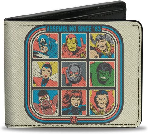 Marvel Comics Wallet, Bifold, Avengers Assembling Since 63 Classic Superhero Pose Blocks, Vegan Leather in Saudi Arabia