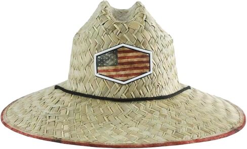 Men's Lifeguard Straw Hats Sun Hats Outdoor Hats Wide Brim Beach Swimming for Men in Kuwait