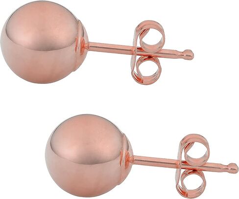 Kooljewelry 14k Rose Gold Ball Stud Earrings (4 mm, 6 mm or 8 mm) in Saudi Arabia