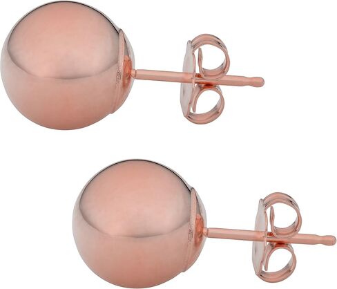 Kooljewelry 14k Rose Gold Ball Stud Earrings (4 mm, 6 mm or 8 mm) in Saudi Arabia