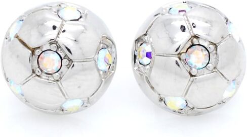 POST SOCCER BALL EARRINGS, Crystal HALF SOCCER BALL EARRINGS in Saudi Arabia