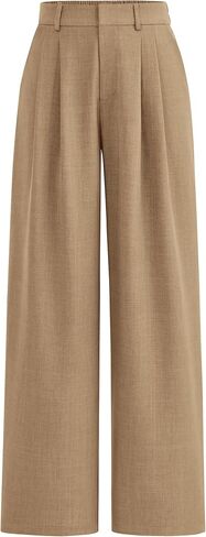 PRETTYGARDEN Women's Summer Work Pants Elastic High Waisted Straight Leg Business Casual Dressy Trousers Slacks with Pockets in Saudi Arabia