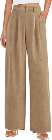 PRETTYGARDEN Women's Summer Work Pants Elastic High Waisted Straight Leg Business Casual Dressy Trousers Slacks with Pockets in Saudi Arabia