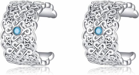 أقراط سلتيك من الفضة الإسترليني عيار 925 أقراط أذن غير مثقوبة للنساء in Kuwait