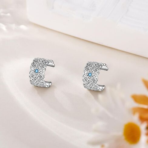 أقراط سلتيك من الفضة الإسترليني عيار 925 أقراط أذن غير مثقوبة للنساء in Kuwait