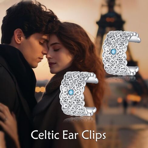 أقراط سلتيك من الفضة الإسترليني عيار 925 أقراط أذن غير مثقوبة للنساء in Kuwait