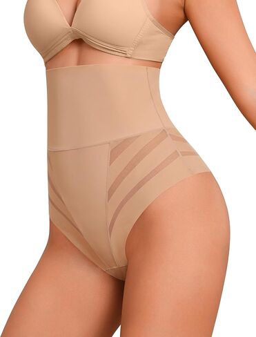 ASIMOON ملابس داخلية للتحكم في البطن ثونج للنساء ملابس داخلية عالية الخصر لا تظهر محدد شكل الجسم التخسيس سراويل حزام عالية القطع in Kuwait