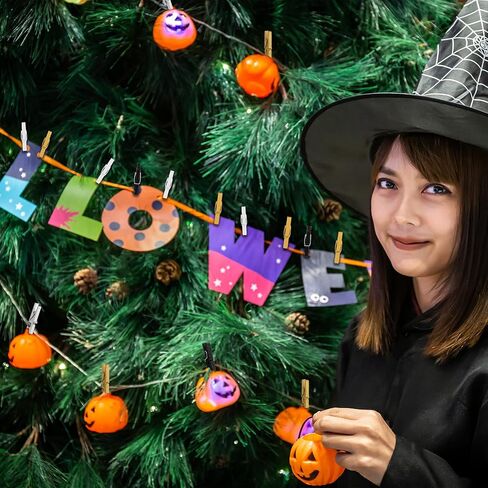 Jetec 200 Pcs Halloween Mini Wooden Clothespins Tiny Wooden Photo Paper Clip Wood Peg Pin Craft Clips Christmas Wooden Cloths Pin for Holding Photo Scrapbooking Picture Memo Card Gold Silver Black in Saudi Arabia
