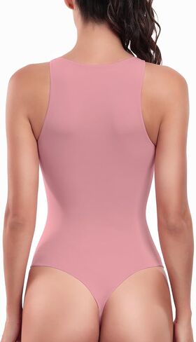 HeyNuts Women's Double Layer High Neck Sleeveless Thong Bodysuit, Ultra Soft Racerback Causal Tank Tops in Saudi Arabia