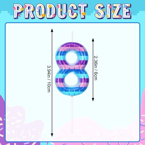 Video Game Birthday Candles Piñata Gaming Party Candle Numeral Birthday Cake Topper for Kids Battle Boys Birthday Decoration Gaming and Video Game Party Decoration Supplies(Number 8) in Kuwait