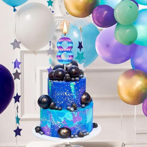 Video Game Birthday Candles Piñata Gaming Party Candle Numeral Birthday Cake Topper for Kids Battle Boys Birthday Decoration Gaming and Video Game Party Decoration Supplies(Number 8) in Kuwait