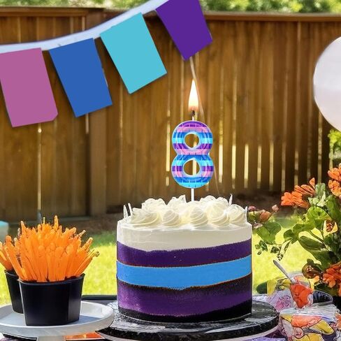 Video Game Birthday Candles Piñata Gaming Party Candle Numeral Birthday Cake Topper for Kids Battle Boys Birthday Decoration Gaming and Video Game Party Decoration Supplies(Number 8) in Kuwait