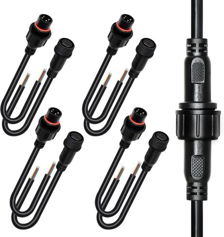 2 pin led Strip Connector 18AWG IP65 Male Female Connector 7.87in Extension Cable for Car,Truck,Boat,Indoor/Outdoor LED Waterproof Connector（5 Pairs）. in Kuwait