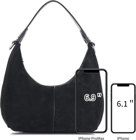 حقيبة كتف صغيرة على شكل هلال HOBO للنساء من الجلد السويدي مع حزام قابل للفصل in Kuwait