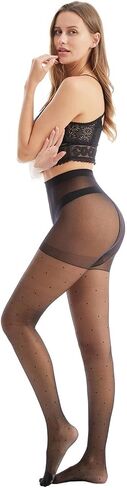 Patterned Tights for Women High Waist Pantyhose Black Sheer Stockings 15D in Saudi Arabia