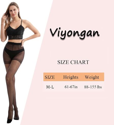 Patterned Tights for Women High Waist Pantyhose Black Sheer Stockings 15D in Saudi Arabia