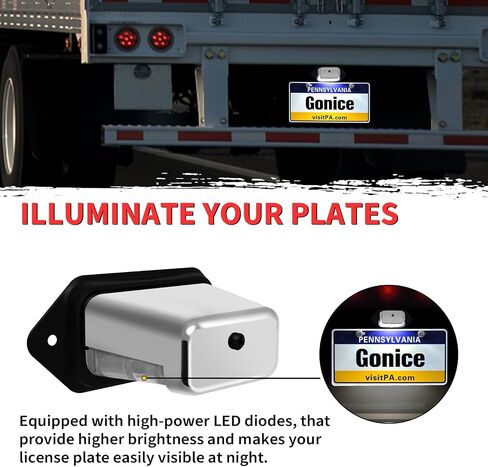 Super-Bright LED License Plate Light - 6-SMD Universal Fit for Truck Trailer Van RV SUV Boat - Under Hood Light - DOT Compliant, 12V-24V DC Waterproof in Kuwait