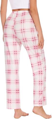 سراويل كاجوال منقوشة للنساء سراويل بيجامة فضفاضة بخصر مطاطي برباط مع جيوب، عبوة من قطعتين in Kuwait