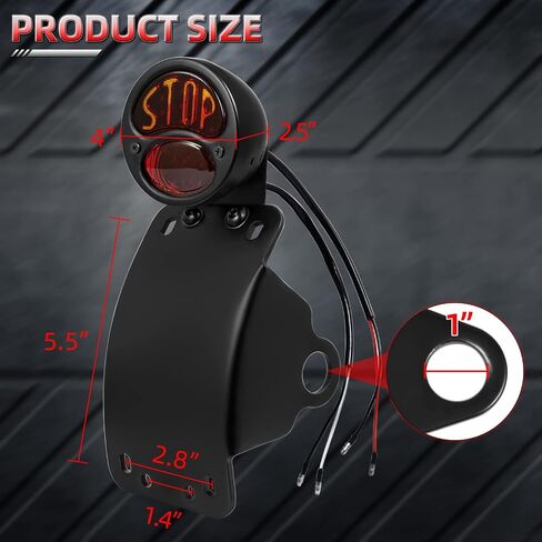 Amazicha LED لوحة ترخيص ضوء الفرامل ضوء الذيل مع 1 بوصة فتحة المحور قوس منحني متوافق مع Harley Sporster Bobber Choppers in Kuwait