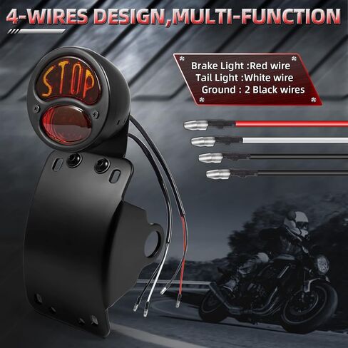 Amazicha LED لوحة ترخيص ضوء الفرامل ضوء الذيل مع 1 بوصة فتحة المحور قوس منحني متوافق مع Harley Sporster Bobber Choppers in Kuwait