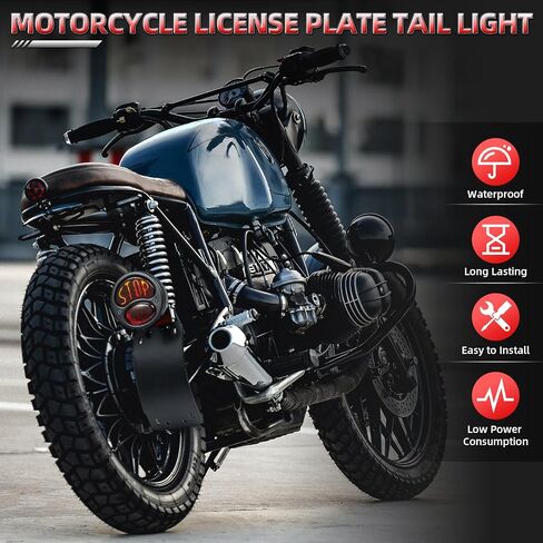 Amazicha LED لوحة ترخيص ضوء الفرامل ضوء الذيل مع 1 بوصة فتحة المحور قوس منحني متوافق مع Harley Sporster Bobber Choppers in Kuwait
