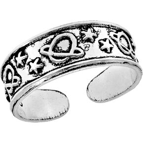 AeraVida Dainty Celestial .925 Sterling Silver Toe Ring or Pinky Ring | Statement Fashion, Promise Ring, Couple Unisex Ring | Modern Jewelry Gift