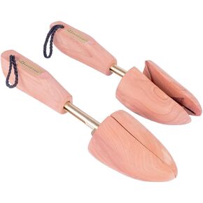 FootFitter Shoe Trees for Men, Best Adjustable Split Toe Aromatic Cedar Boot Tree, USA Grown Wood