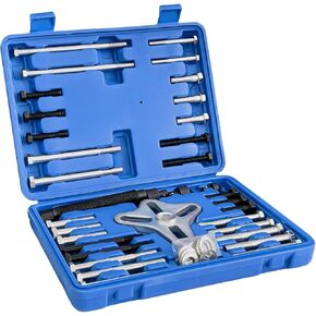 Harmonic Balancer Puller Set Steering Wheel Pulling Set, Power Steering Pulley Puller Installer Tool Set Flywheel Remover, 46-Piece Tool Kit