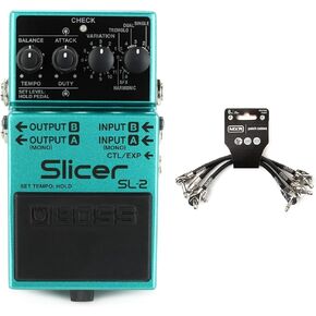 Boss SL-2 Slicer Audio Processor + MXR Patch Cables 3-Pack