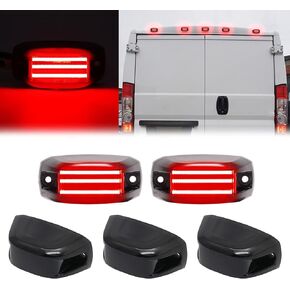 R&F Auto 5PCS LED Rear Roof Cab Lights Replacement for RAM Promaster Vans 1500 2500 3500 2014-2022 Rear Roof Mounted Cab Light Lamp Reflective Lights Assembly Smoked Lens